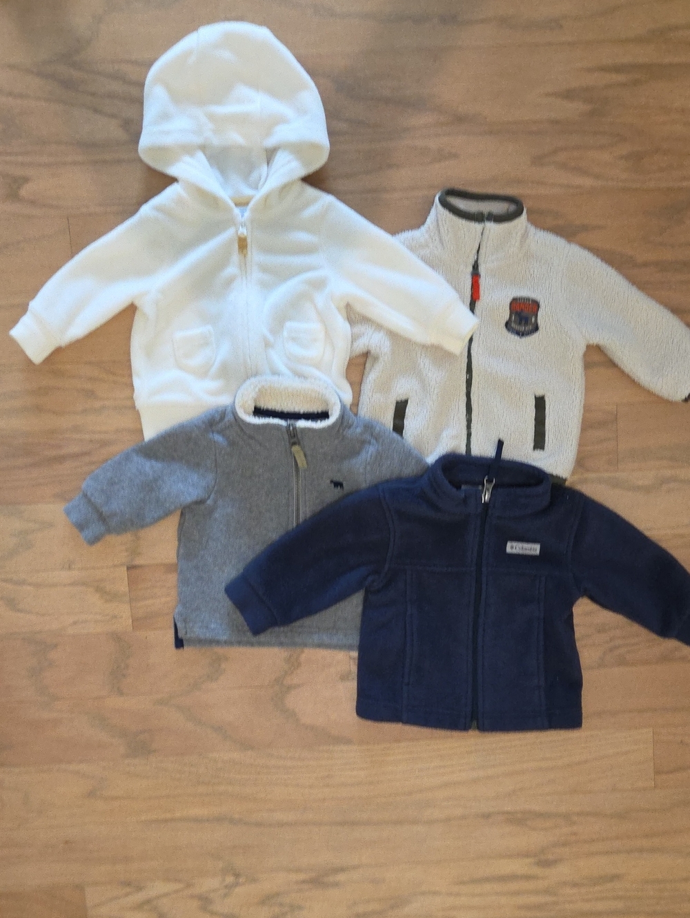 3-6M Baby Fleece Jacket Bundle - Navy, White, Gray, Cream